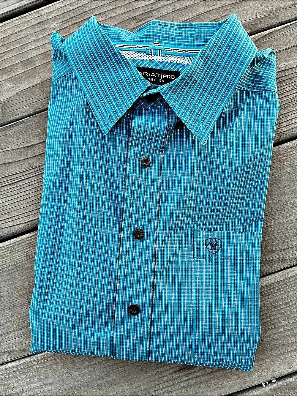 Ariat Pro Men's Checkered Button Down in Blue XXL